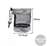 Black Mesh Golf Ball Pouch  Portable Nylon Storage Bag With Hanging Clip 2