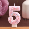 Macaron Ball Number Birthday Candle Set  Colorful Threaded Digital Cake Decorations 4