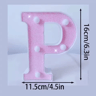16cm Pink Glitter LED Letter  Number Light  Battery Powered Decorative Marquee Light For Parties  E 10