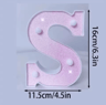 16cm Pink Glitter LED Letter  Number Light  Battery Powered Decorative Marquee Light For Parties  E 7