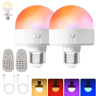 2PCS Gold Rechargeable Wireless Wall Sconces  Battery Operated RGB LED Wall Lights With Remote Cont 3