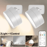 360 Rotating Magnetic LED Wall Lamp  Rechargeable Dimmable Cordless Reading Light With Remote 1