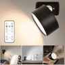 360 Rotating Magnetic LED Wall Lamp  Rechargeable Dimmable Cordless Reading Light With Remote 4