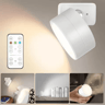 360 Rotating Magnetic LED Wall Lamp  Rechargeable Dimmable Cordless Reading Light With Remote 5