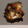 3D Reading Mouse Wall Sticker  Cute Removable Vinyl Animal Decal 2