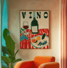 Amore Green Striped Kitchen Wall Art Canvas Print 16