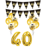 30th 40th 50th 60th Birthday Banner With Number Balloons 0