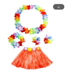 Kids Hawaiian Luau Grass Skirt And Flower Lei Costume Set 0