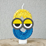 Cute Yellow Banana Man Number Birthday Candle 09 19