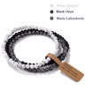 3Piece Natural Stone 4mm Beaded Bracelet Set 7