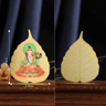 Chinese Culture Copper Bodhi Leaf Guardian Deity Ornament 10