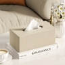 Luxury Leather Tissue Box Cover  Striped Square Holder For Home  Office 3