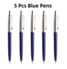 5Pcs Metal Ballpoint Pen Set  Blue Ink G2 Refill Writing Pens 2