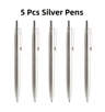 5Pcs Metal Ballpoint Pen Set  Blue Ink G2 Refill Writing Pens 3