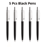 5Pcs Metal Ballpoint Pen Set  Blue Ink G2 Refill Writing Pens 5
