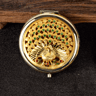 Vintage Round Pocket Mirror  Foldable Handheld Travel Cosmetic Mirror 3