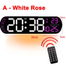 Large LED Digital Wall Clock  Temperature Humidity  Remote Control Display 12