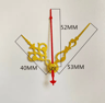 Large Gold Metal Wall Clock Hands  Hour Minute  Second Hand Decor Set 16