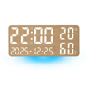 Large Digital Wall Clock  7Color Mood Light Dual Alarms  Countdown Timer 8