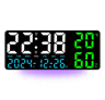 Large Digital Wall Clock  7Color Mood Light Dual Alarms  Countdown Timer 2