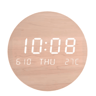 Wood LED Digital Wall Clock  Modern 5V Powered Time Display 1
