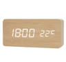 Wooden LED Alarm Clock  Voice Control Digital Table Clock For Modern Decor 4