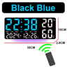 LED Digital Wall Clock  Atmosphere Lights Remote Control  Temperature Display 1