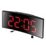 Curved LED Mirror Alarm Clock  Silent Digital Desktop Clock 1