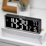 Rechargeable LED Mirror Alarm Clock  Dual Alarms Voice Control  Temperature Display 5