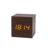 Square Wood LED Alarm Clock Voice Control  Snooze Desk Clock 1