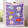 BTS Flannel Throw Blanket  OneSide Printed Soft Sofa  Bed Cover 5