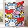 BTS Flannel Throw Blanket  OneSide Printed Soft Sofa  Bed Cover 1