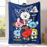 BTS Flannel Throw Blanket  OneSide Printed Soft Sofa  Bed Cover 7