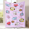 BTS Flannel Throw Blanket  OneSide Printed Soft Sofa  Bed Cover 3