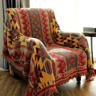Retro Plaid Cotton Linen Woven Blanket  Thick Boho Sofa  Bed Throw 8