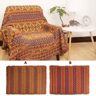 Retro Plaid Cotton Linen Woven Blanket  Thick Boho Sofa  Bed Throw 9