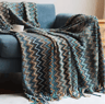 Retro Bohemian Knitted Blanket  Striped Plaid Tassel Sofa  Bed Throw 4
