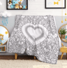 Personalized Coloring Blanket  Custom Name Heart Fleece Kids Throw 1