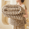 Ribbed Fleece Blanket  Soft Warm Textured Plush Bed  Sofa Throw 1