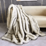 Luxury Faux Fox Fur Blanket  Thick Fluffy Plush Winter Sofa Throw 1
