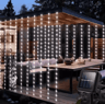 300 LED Solar Curtain Lights  Waterproof Outdoor Fairy Garland 1