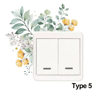 Nordic Floral Wall Decals  Greenery  Flower Switch Stickers 2