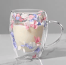 350ml Dried Flower Glass Mug  DoubleWall Coffee Cup With Handle 6