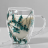 350ml Dried Flower Glass Mug  DoubleWall Coffee Cup With Handle 9