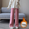 Womens FleeceLined Wide Leg Pants  Warm Elastic Waist Winter Trousers 2