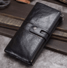 Genuine Leather Long Clutch Wallet  Vintage Zipper Card Holder 5