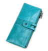 Genuine Leather Long Clutch Wallet  Vintage Zipper Card Holder 7