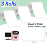 3 Rolls Transparent Thermal Sticker Labels  40x30mm Clear Barcode  Logo Printing Paper 2