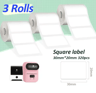 3 Rolls Transparent Thermal Sticker Labels  40x30mm Clear Barcode  Logo Printing Paper 5