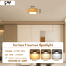 Wood Grain LED Ceiling Light  UltraThin 3Color Surface Mount Panel Lamp 7